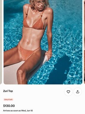 DEVON WINDSOR Zuri Triangle Bikini Top - Copper Shimmer